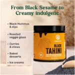 Amrutva Black Tahini made from roasted black sesame seeds. Perfect for dips; spreads; and more. Boost heart health with this excellent source of fiber.