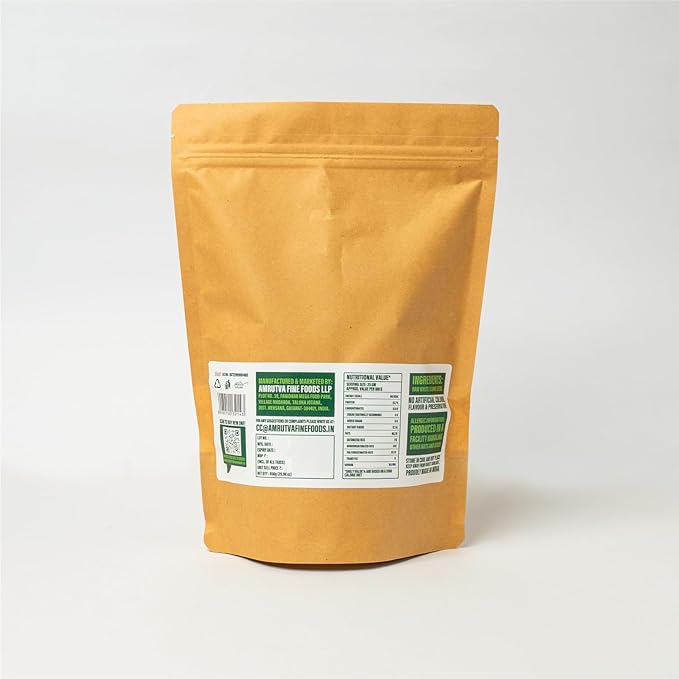 Amrutva premium white sesame seeds in a kraft bag; showcasing their natural quality. Ideal for adding a nutritious boost to meals or for making cold pressed sesame oil.